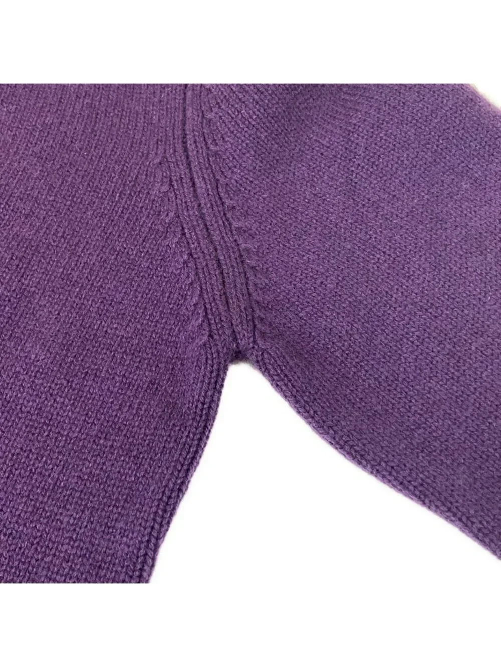 Chanel Long Sleeve Sweater 38 M Purple CC Logo Cashmere